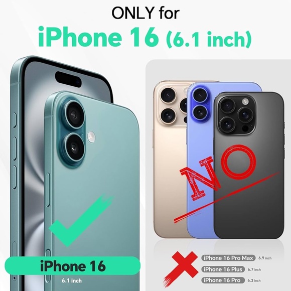 Wallet Case for iPhone 16, Kickstand PU Leather Magnetic Protective Flip Cover - Picture 2 of 12